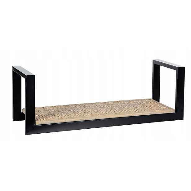 Police závěsná Styl Loft bambusová černá 60x20cm