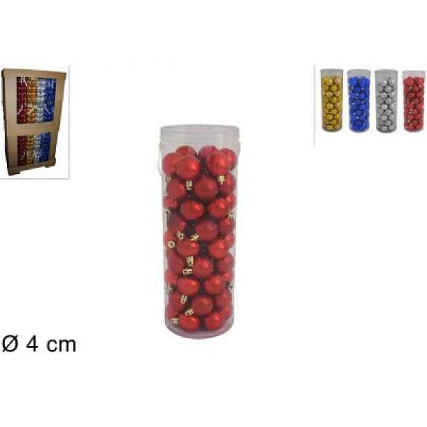PROHOME - Koule vánoční 4cm 54ks různé barvy