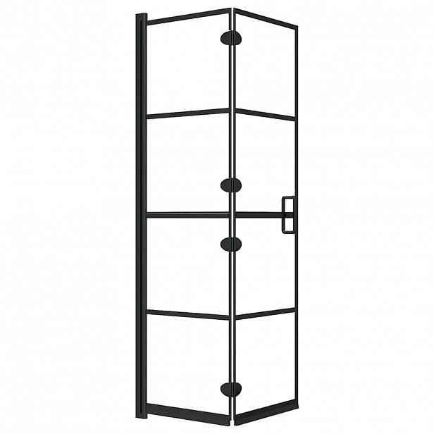 vidaXL Skládací sprchový kout ESG 80 x 140 cm černý