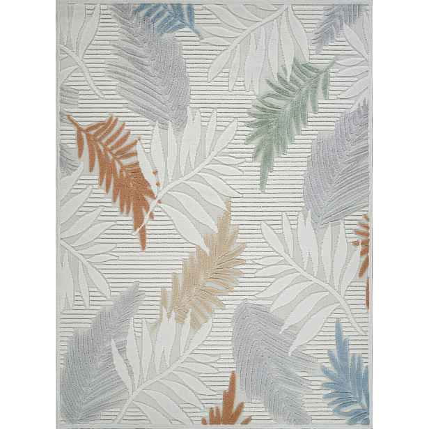 Koberec Boho 80x150 cm do obývacího pokoje, měkký krémový vzor palmových listů s 3D efektem
