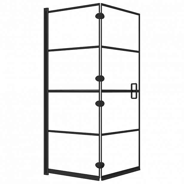 vidaXL Skládací sprchový kout ESG 120 x 140 cm černý