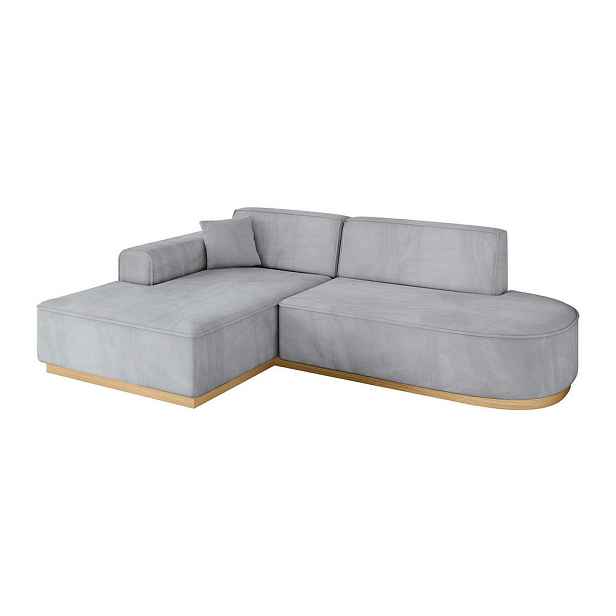 ALTDECOR ROHOVÁ SEDAČKA s otomanem, levá IREA-L1-v2 232x165x80 Šedá Velur