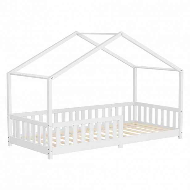 ML-DESIGN DĚTSKÁ POSTEL 90x200 cm bílá z borového dřeva s ochranou proti vypadnutí