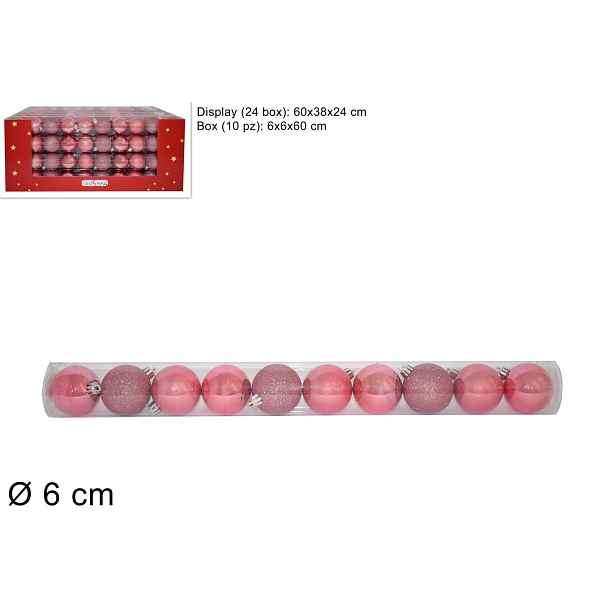 PROHOME - Koule vánoční 6cm sytě růžové balení 10ks