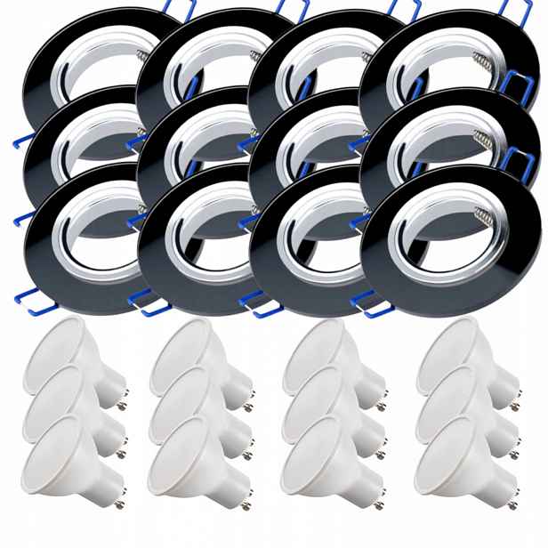 12x Skleněná Stropní Lampa Zapuštěná Do Stropu Křišťál 10W Led Žárovky