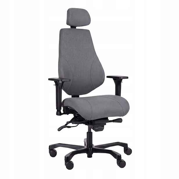 Kancelářská židle pro Vysoké Osoby 150 kg Ergonomická Otočná šedá židle
