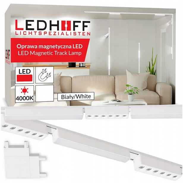 Magnetický kabel 2x 1 m 6 x lineární Led lampa Spot osvětlení Bílá