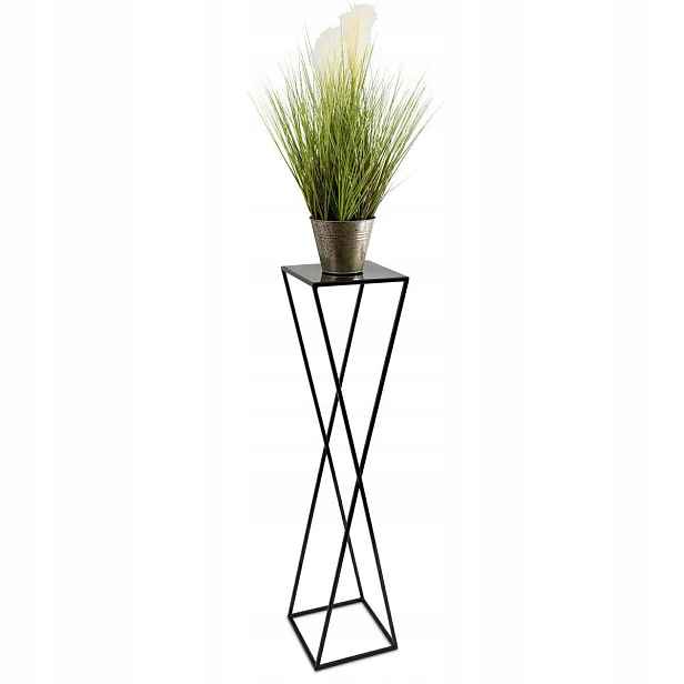 Držák Na Květináč stojící, moderní, černý, 100 cm