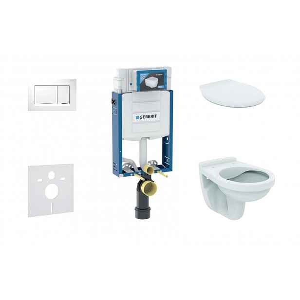 Geberit Kombifix - Set předstěnové instalace, klozet Alpha se sedátkem, tlačítko Sigma20, bílá/chrom 110.302.00.5 NR5