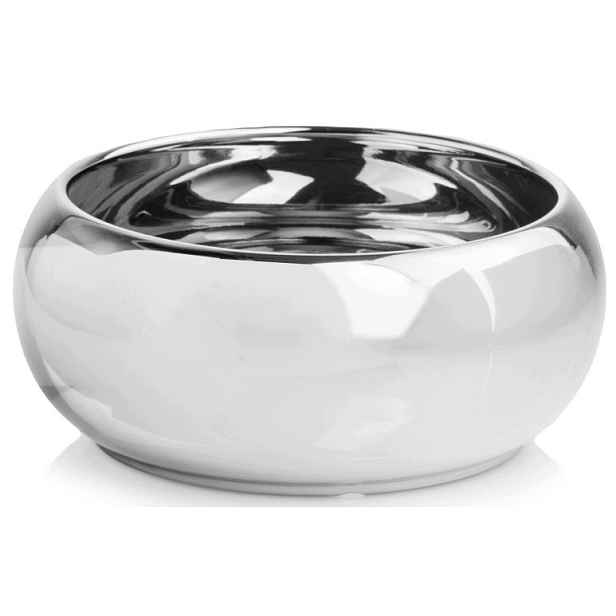 Keramická Miska Květináč Obal 35 x 15 cm Stříbrná