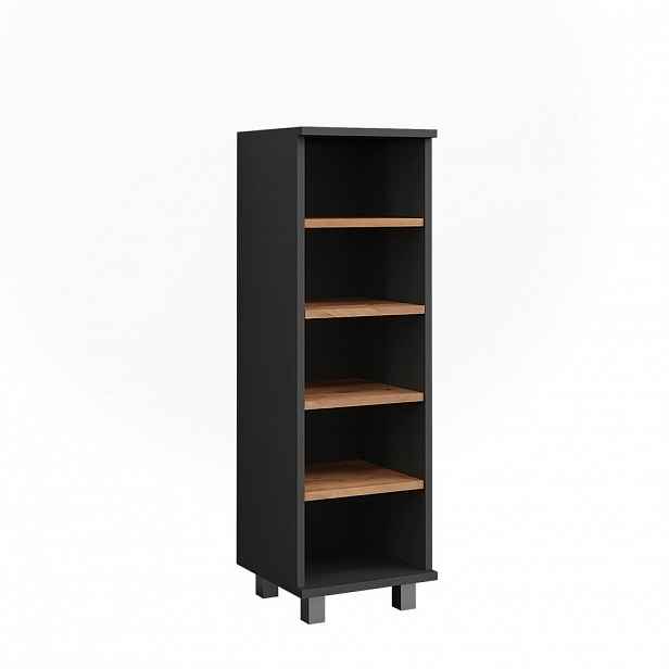 Vicco MIDI SKŘÍŇKA Ilias Antracit/zlatý dub 30.2 x 95 cm s 5 otevřenými přihrádkami