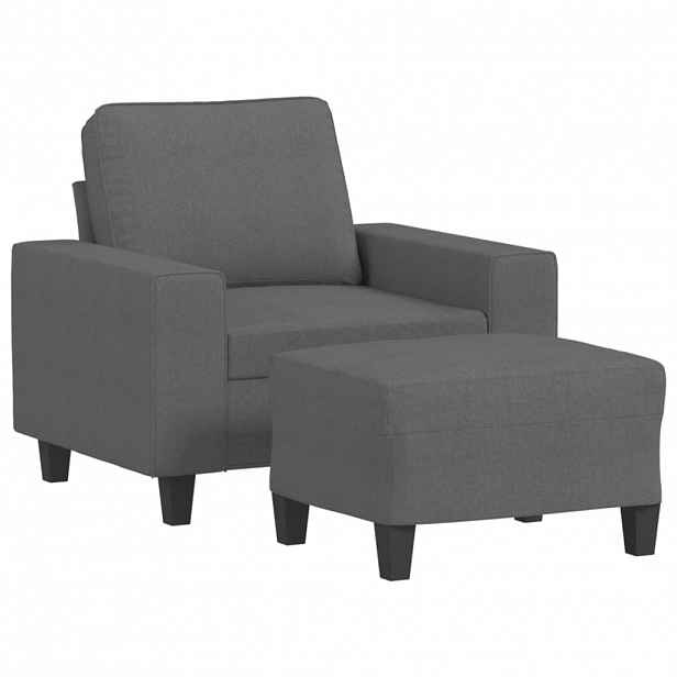 vidaXL Křeslo s podnožkou tmavě šedé 60 cm textil
