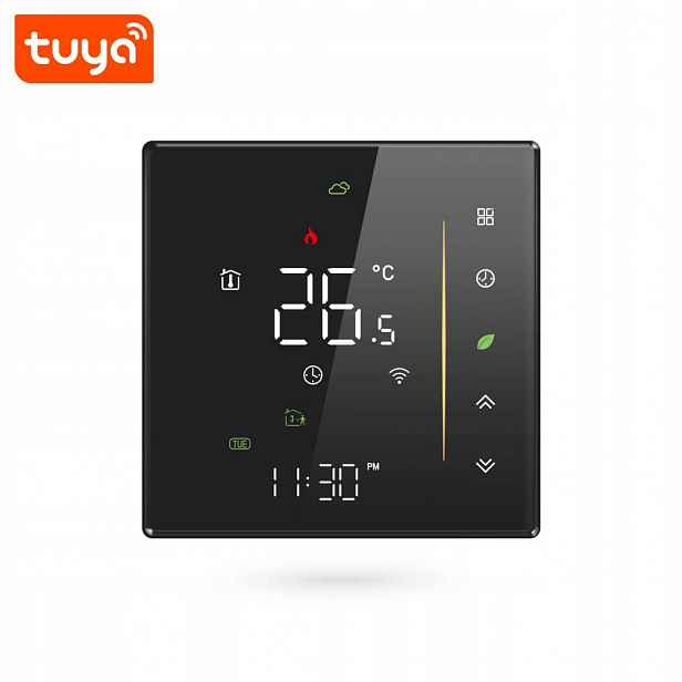 Termostat Podlahového Vytápění Pro Vodu Tuya Smart LCD Ga 5A Černý Wifi