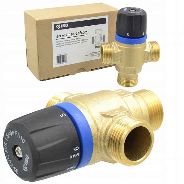 Termostatický Třícestný Směšovací Ventil 3/4" DN20 Kvs 1,6 m3/h 35-6