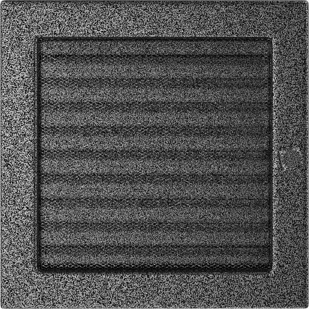 Ventilační mřížka 22x22 černo-stříbrná s žaluzií