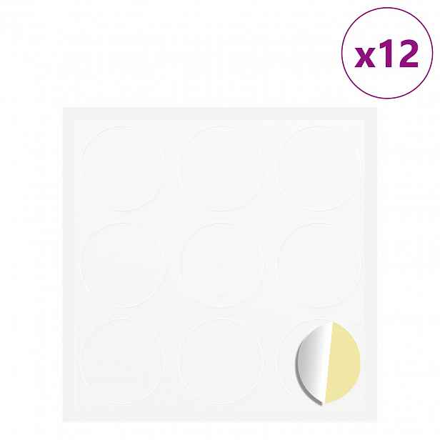 vidaXL Samolepka 12 ks Bílá Ø 20 x 0,5 mm Papír