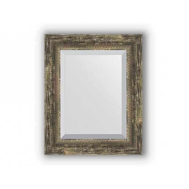 Zrcadlo s fazetou, staré dřevo s krouceným detailem BY 3460 73x103 cm