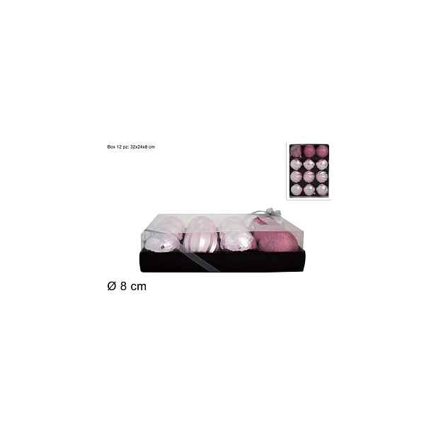 PROHOME - Koule vánoční 8cm 12ks