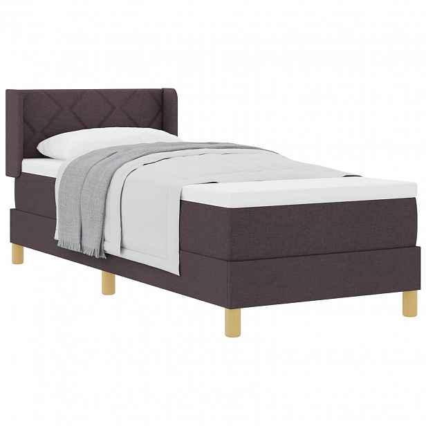 vidaXL Postel s boxspringem s čelo Tmavě hnědá 200 x 80 cm textil