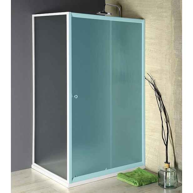Aqualine - Boční stěna Amadeo 80 cm, matné sklo BRICK BTP80