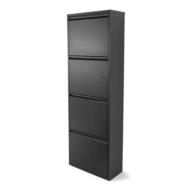 Černý kovový výklopný botník 50x150x22 cm Billy – Spinder Design