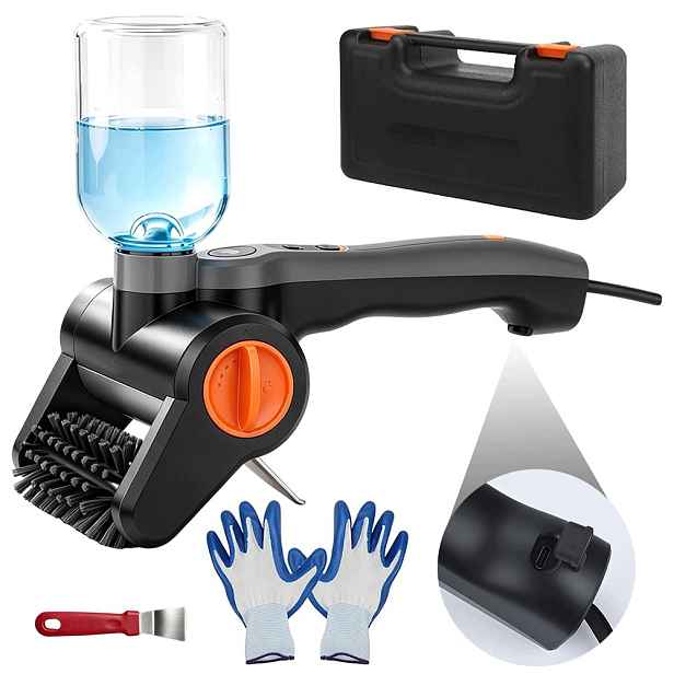 Elektrický Grilovací Kartáč S 2 Rychlostmi Stříkání Vody Nerezová Ocel