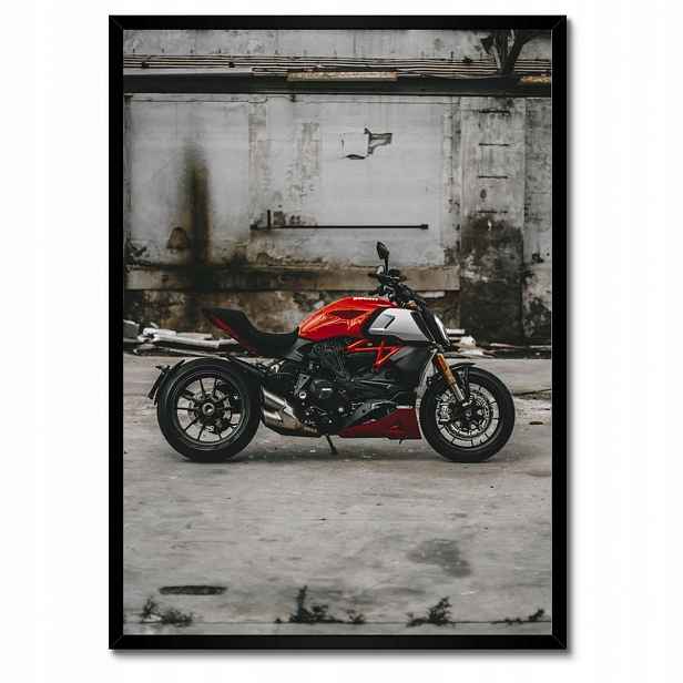 Plakáty v rámu 50x70 Červené Ducati Motocykl
