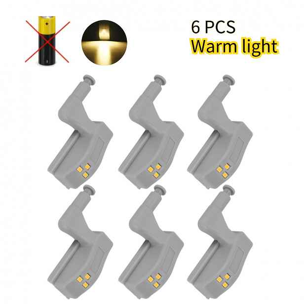 TEMU HOTU Automatické LED světlo na panty, senzorová lampa do skříně na baterie, univerzální pro šatník, skříňku, kuchyň a šatní skříňku, snadné