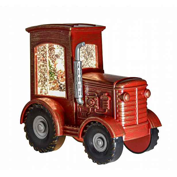 Traktor Lampion Vánoční Dekorace Ozdoba Usb Baterie Hrací Skříňka
