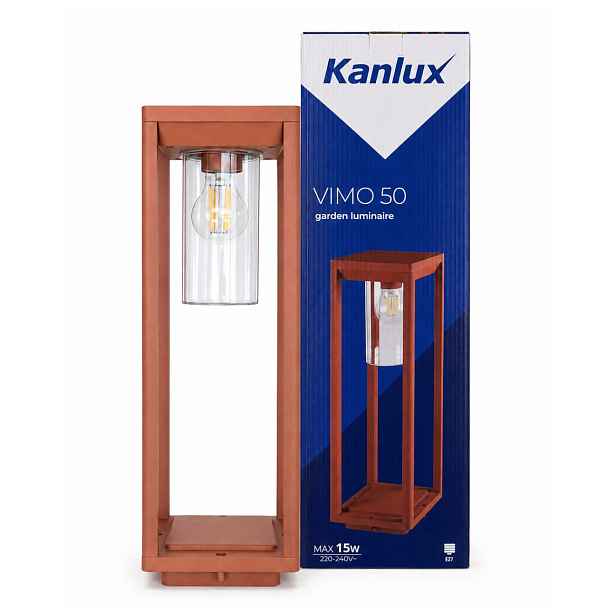 Stojací zahradní lampa hnědá 15W E27 Kanlux IP44