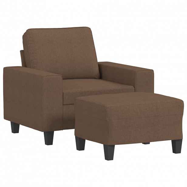 vidaXL Křeslo s podnožkou hnědé 60 cm textil