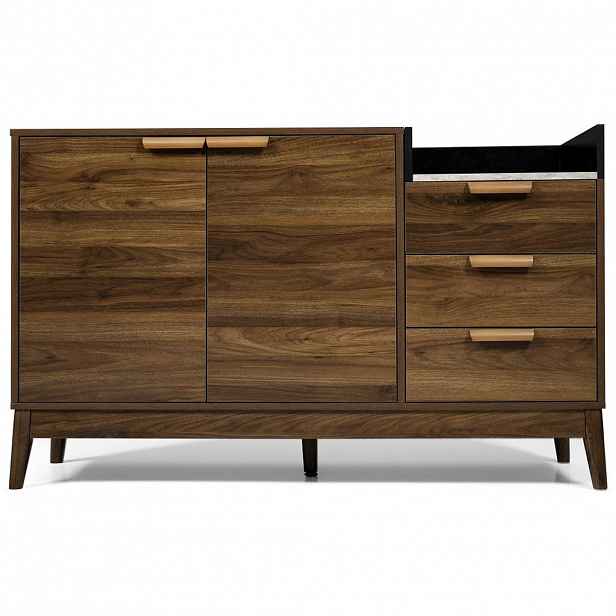 Urban Meuble SIDEBOARD v dekoru ořech se 2 dvířky a 3 zásuvkami