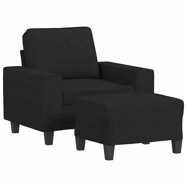 vidaXL Křeslo s podnožkou černé 60 cm textil