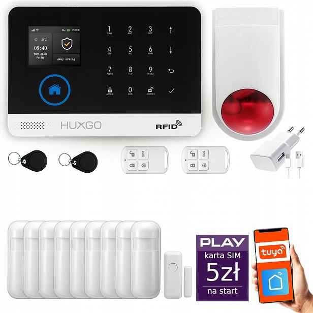 Bezdrátový alarm WiFi Gsm 4G, Tuya, sada alarmu Huxgo HXA003 R9WS