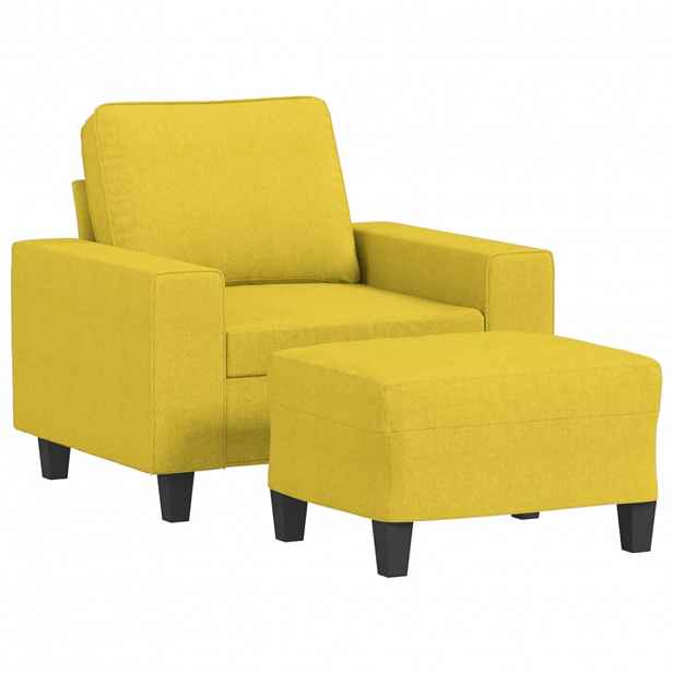 vidaXL Křeslo s podnožkou světle žluté 60 cm textil