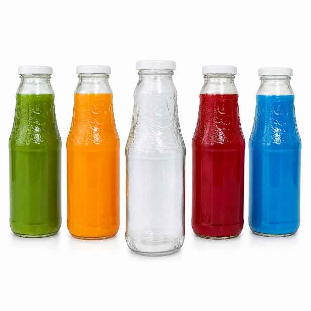 50 x láhev na džus 330 ml TO38 50 víček na džusy a sirupy