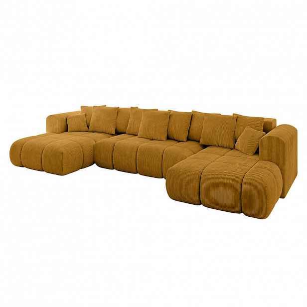 ALTDECOR SEDACÍ SOUPRAVA CLOUD-U-v1 405x185x90 hořčicově žlutý manšestr