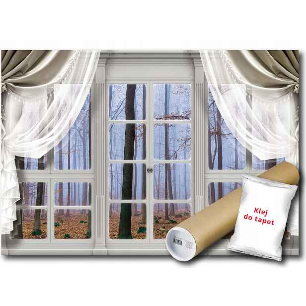 Fototapeta Okno Les Mlha 18C Fxl 208x146 F10636