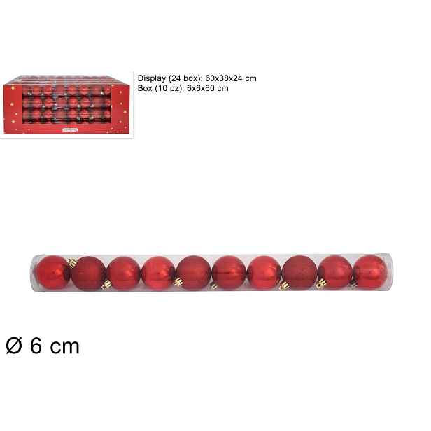 PROHOME - Koule vánoční 6cm červené balení 10ks