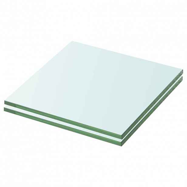 vidaXL Policové desky 2 ks sklo čiré 20 x 15 cm
