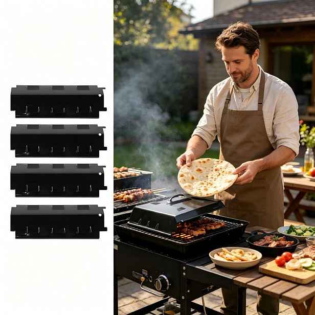 4x Kryt Plynového Grilovacího Hořáku Nerezový Aromatizer Set 371X108 MM