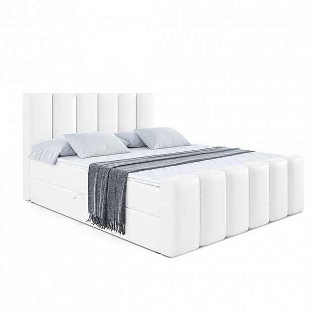 ALTDECOR AMERICKÁ postel BOXI1-Z – 200 x 200 cm – H4 – vysoce lesklá bílá