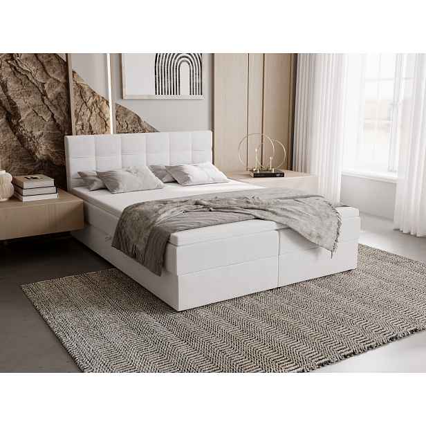 Čalouněná postel 180x200 ELSIE 2 s úložným prostorem - bílá