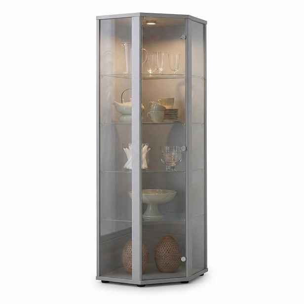 K-Möbel ROHOVÁ VITRÍNA 56,5/56,5/176 cm s LED