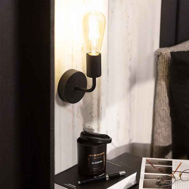 Nástěnná lampa retro loft černá kovová do ložnice obývacího pokoje Abruzzo