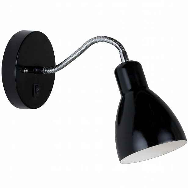 Nástěnné Led svítidlo Černá E14 15W Spínač Pohyblivý Zdroj Nordlux 37 cm