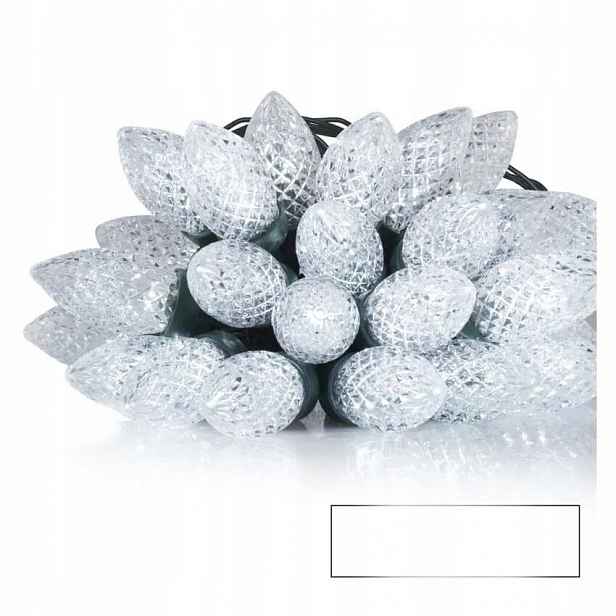 Vánoční osvětlení na stromeček IP44 50 Led 9,8 m Classic Chain šišky studená bílá D5ZC01 E