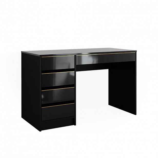 Vicco STŮL Sherry Černý vysoký lesk 55 x 120 cm se zásuvkami