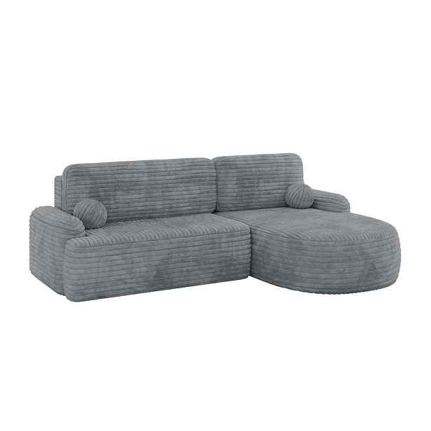 ALTDECOR ROHOVÁ SEDAČKA s funkcí spaní a úložným prostorem LIRA-L - 264x172x89 tmavě šedá