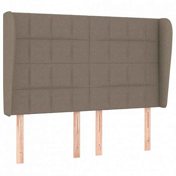 vidaXL Čelo postele typu ušák taupe 147x23x118/128 cm textil